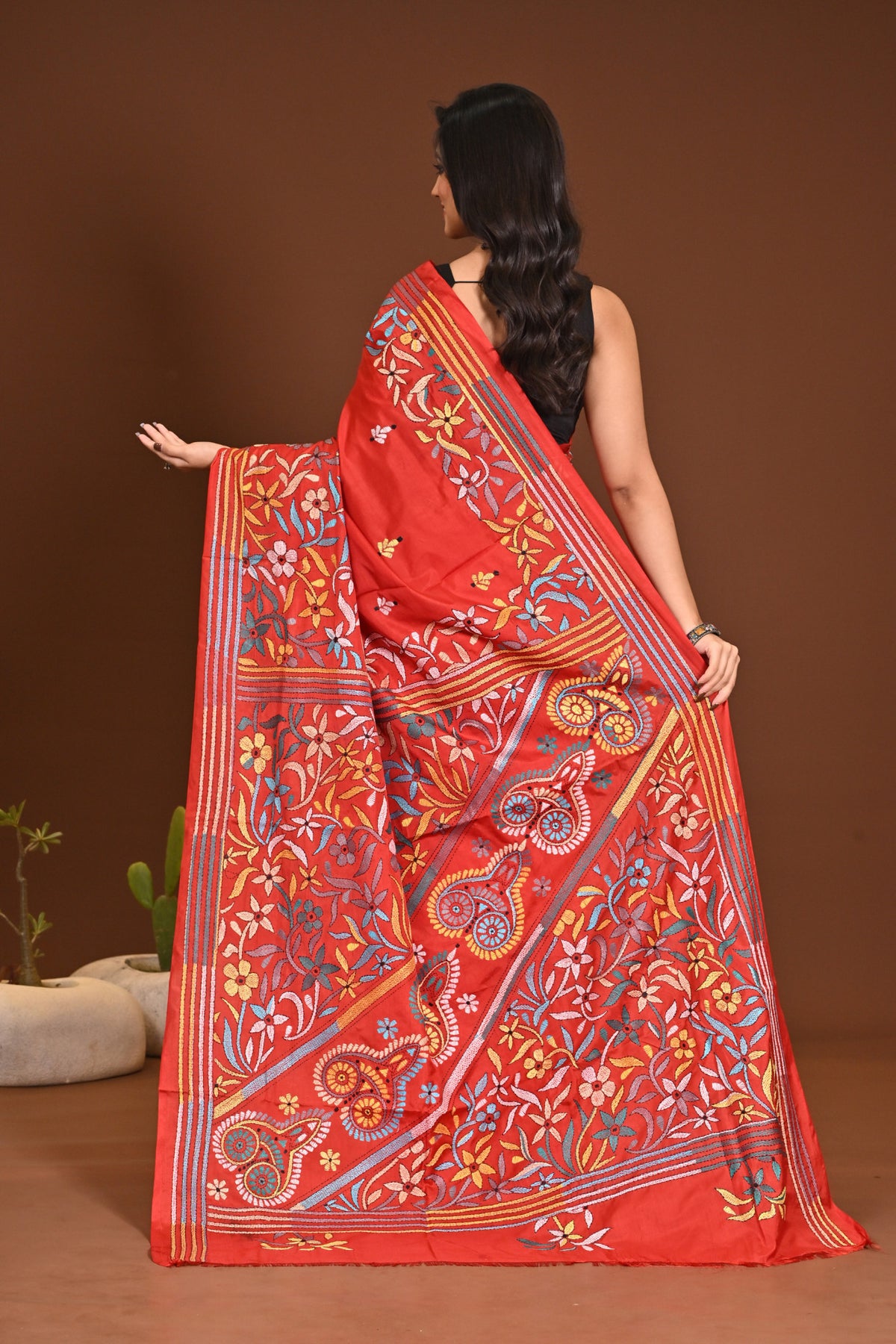 BLENDED SILK KANTHA SAREE