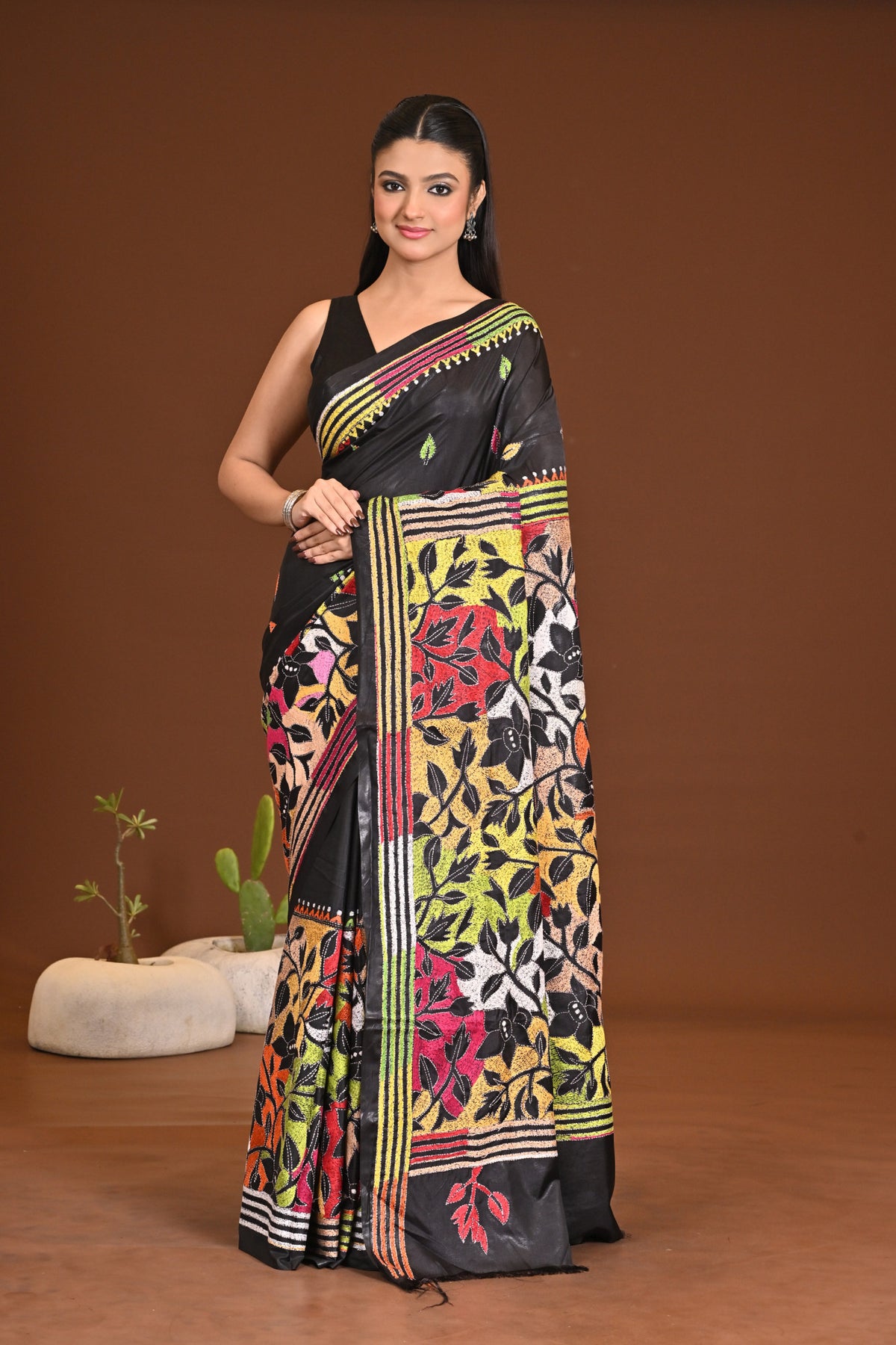 BLENDED SILK KANTHA SAREE