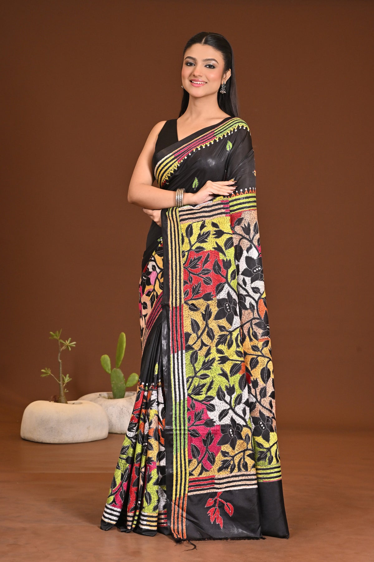 BLENDED SILK KANTHA SAREE