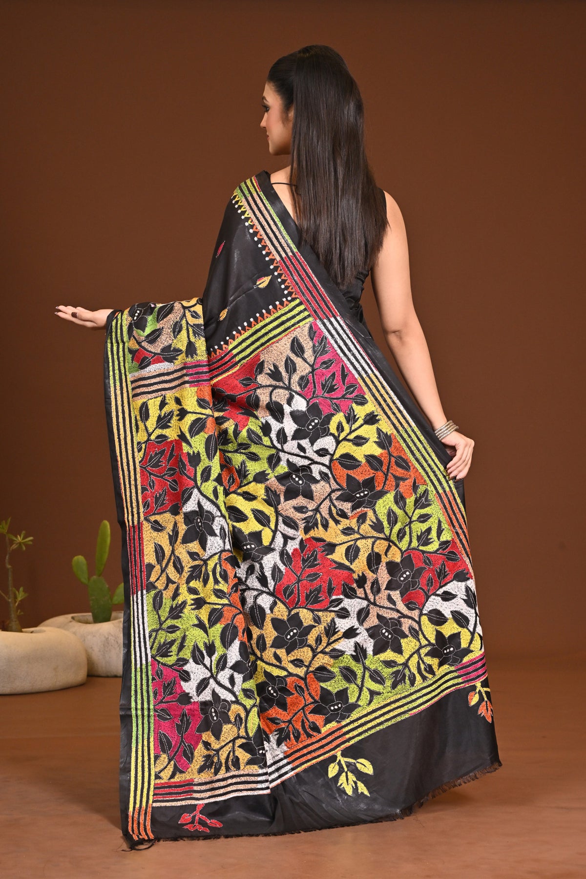 BLENDED SILK KANTHA SAREE
