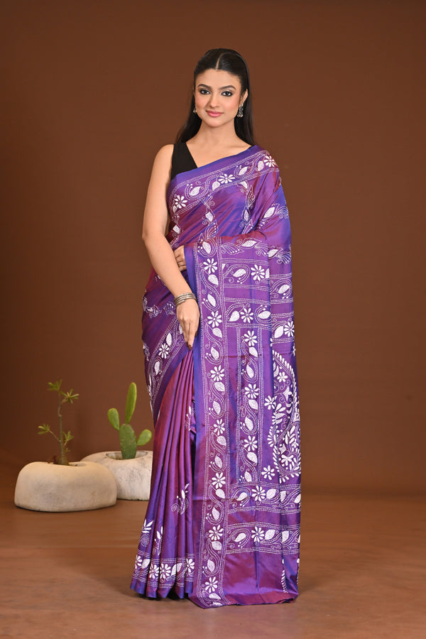 BLENDED SILK KANTHA SAREE