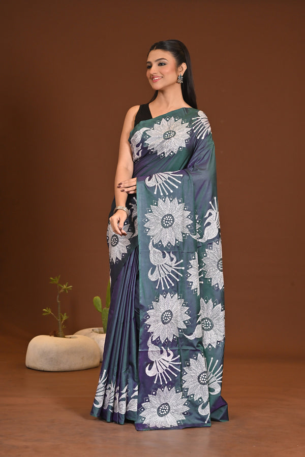 BLENDED SILK KANTHA SAREE