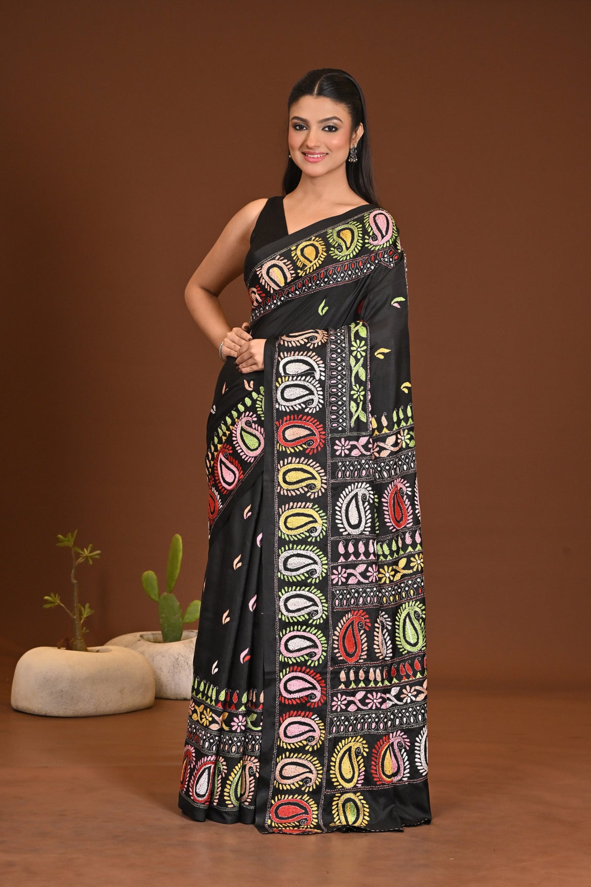 BLENDED SILK KANTHA SAREE
