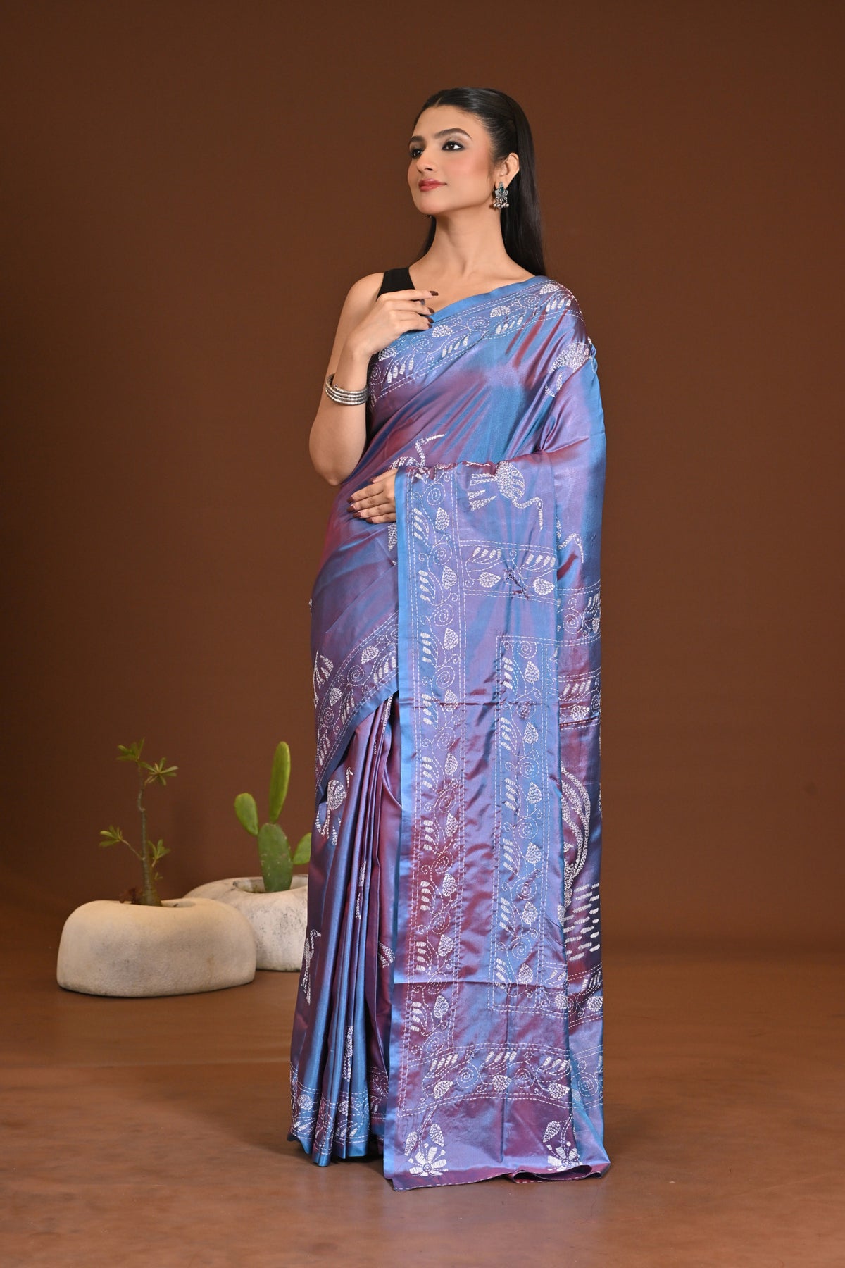 BLENDED SILK KANTHA SAREE