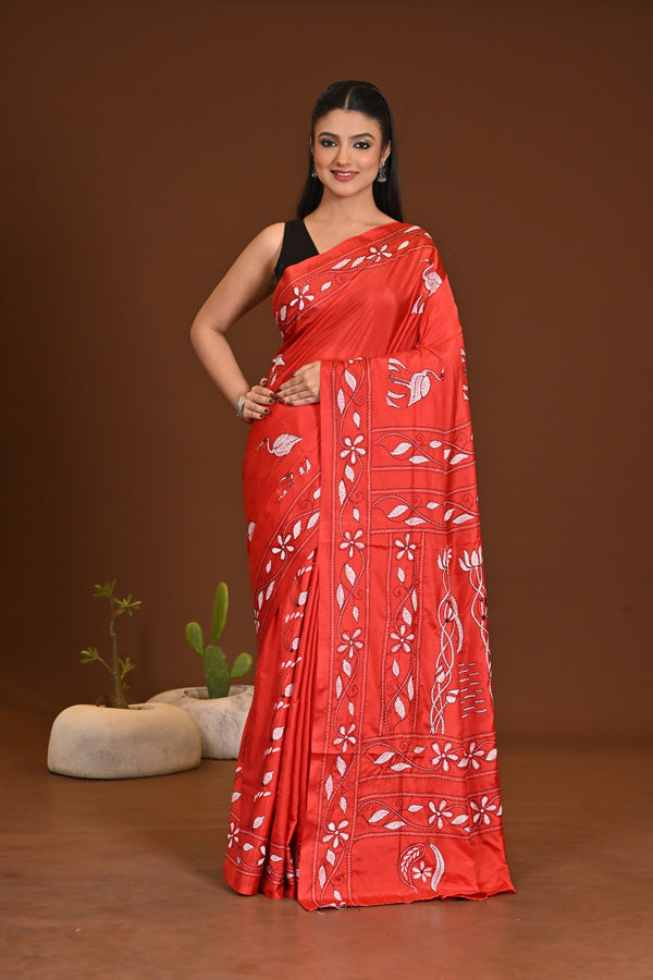 BLENDED SILK KANTHA SAREE