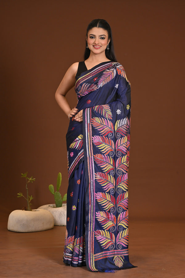 BLENDED SILK KANTHA SAREE