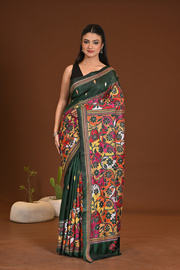 BLENDED SILK KANTHA SAREE