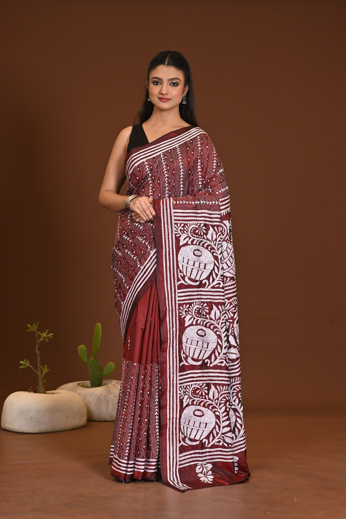 BLENDED SILK KANTHA SAREE