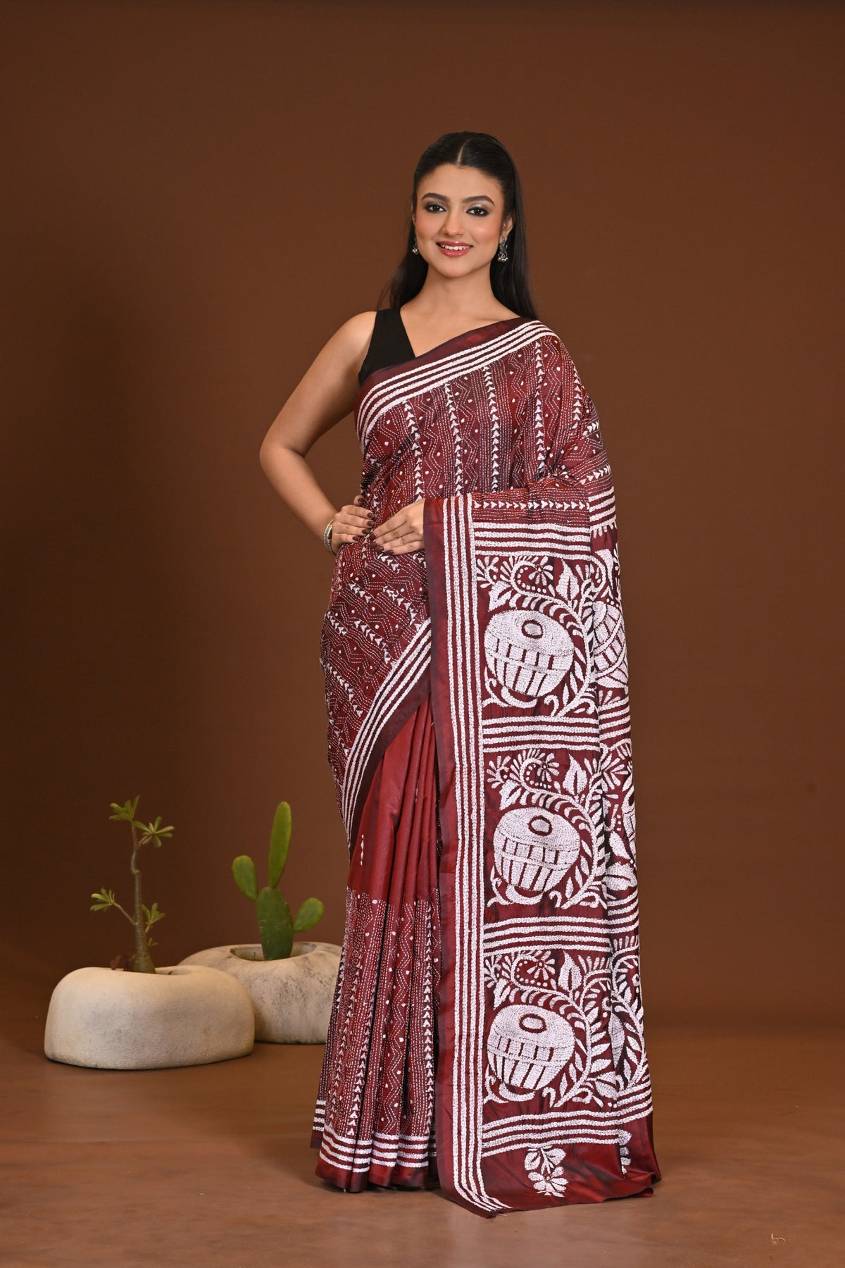 BLENDED SILK KANTHA SAREE