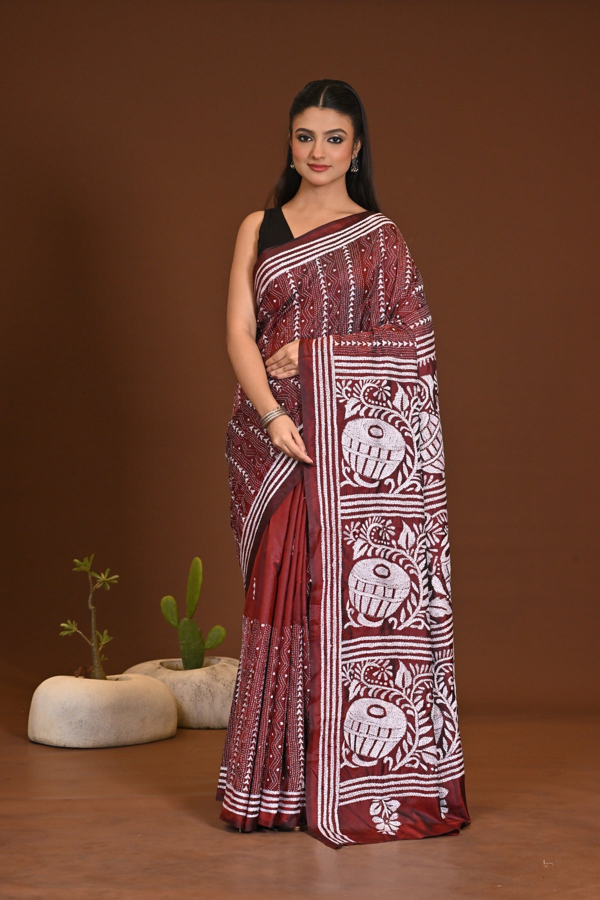 BLENDED SILK KANTHA SAREE