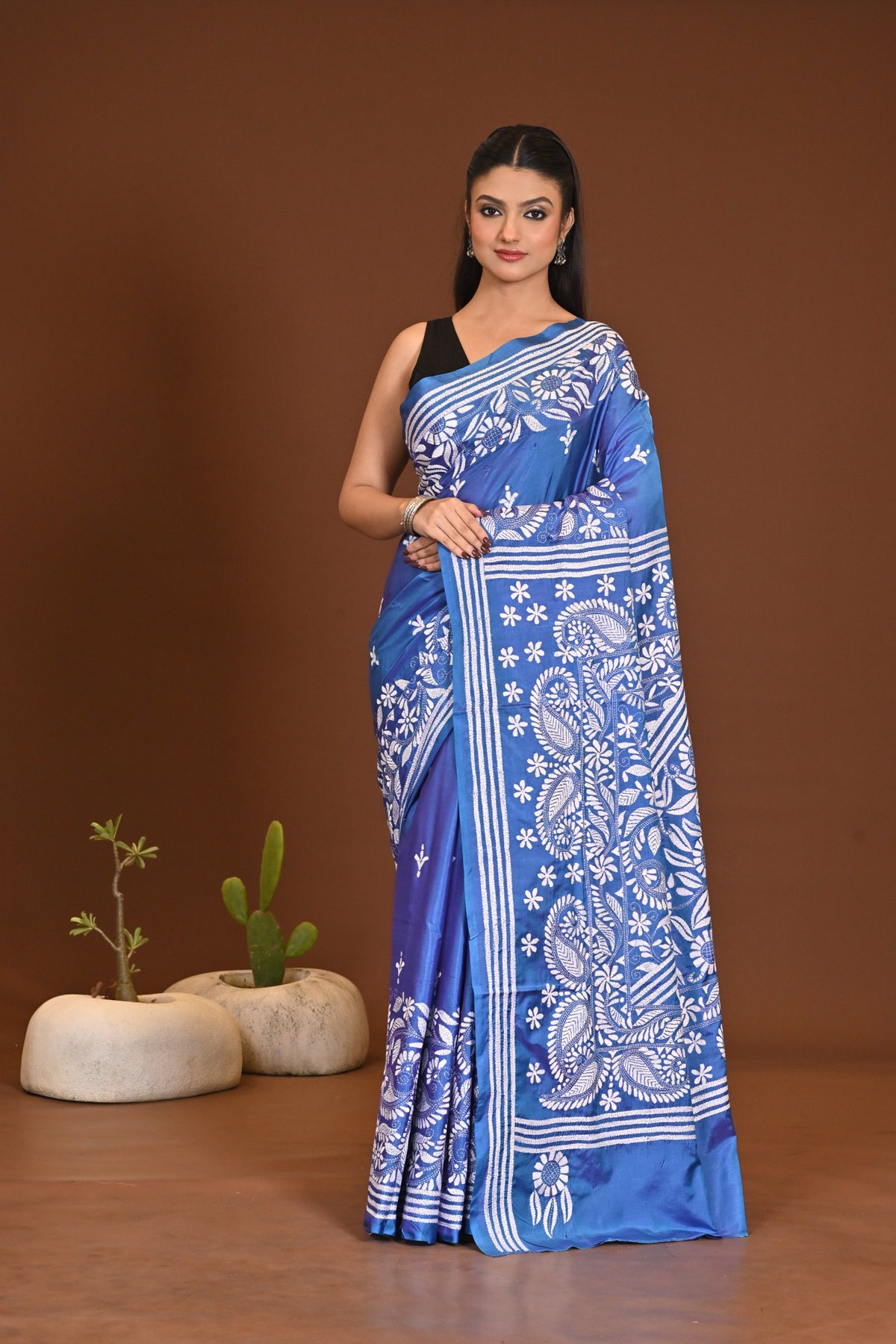 BLENDED SILK KANTHA SAREE