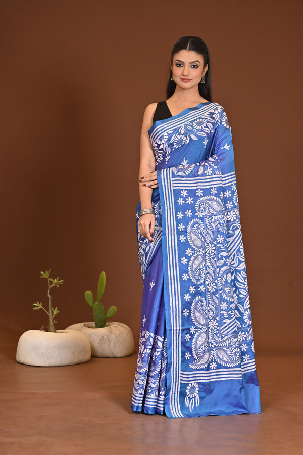 BLENDED SILK KANTHA SAREE