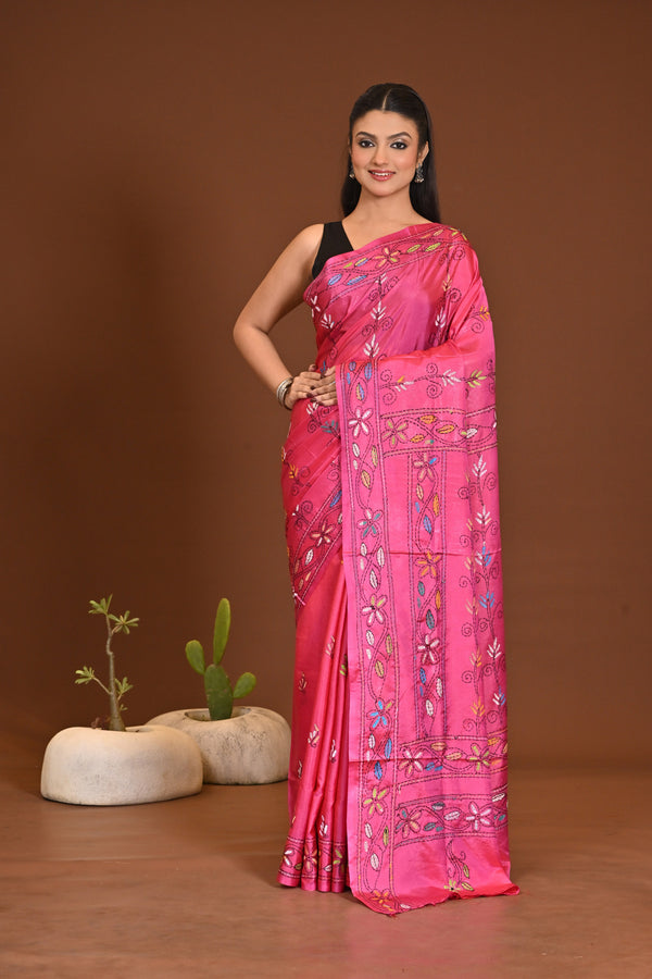 BLENDED SILK KANTHA SAREE