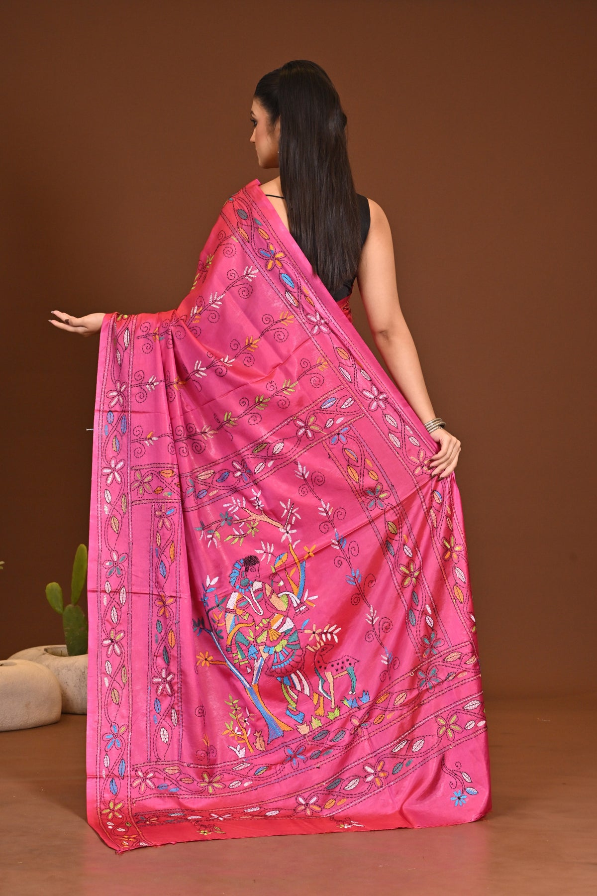 BLENDED SILK KANTHA SAREE