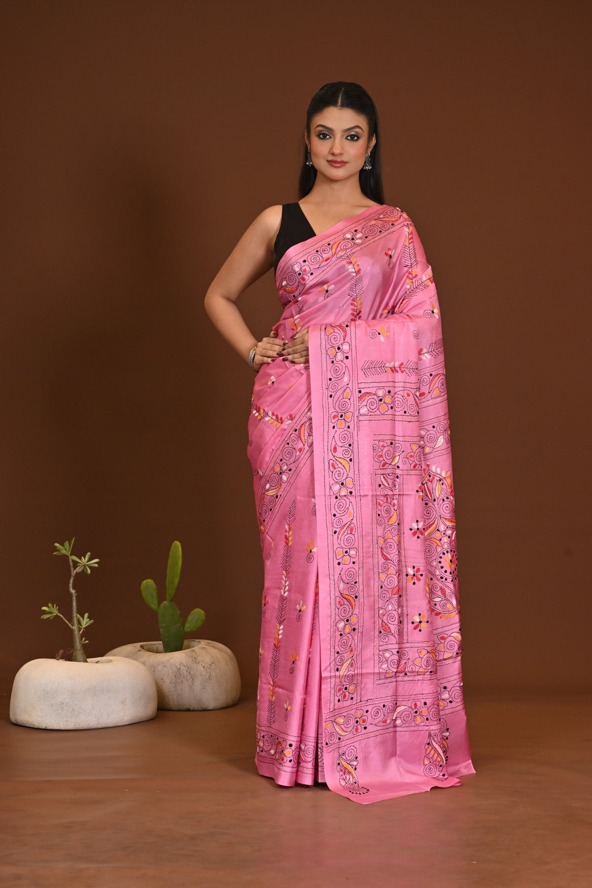 BLENDED SILK KANTHA SAREE