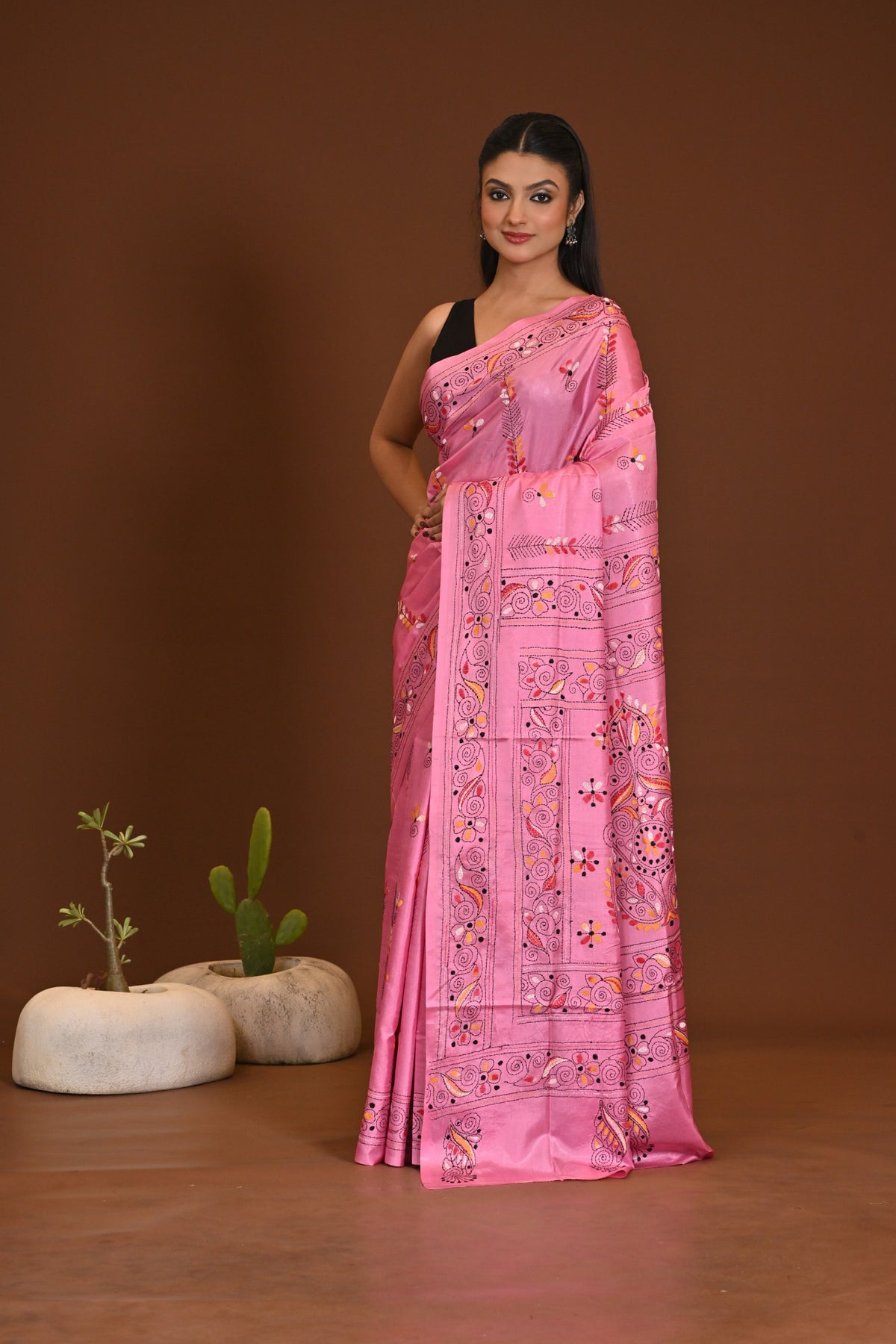 BLENDED SILK KANTHA SAREE