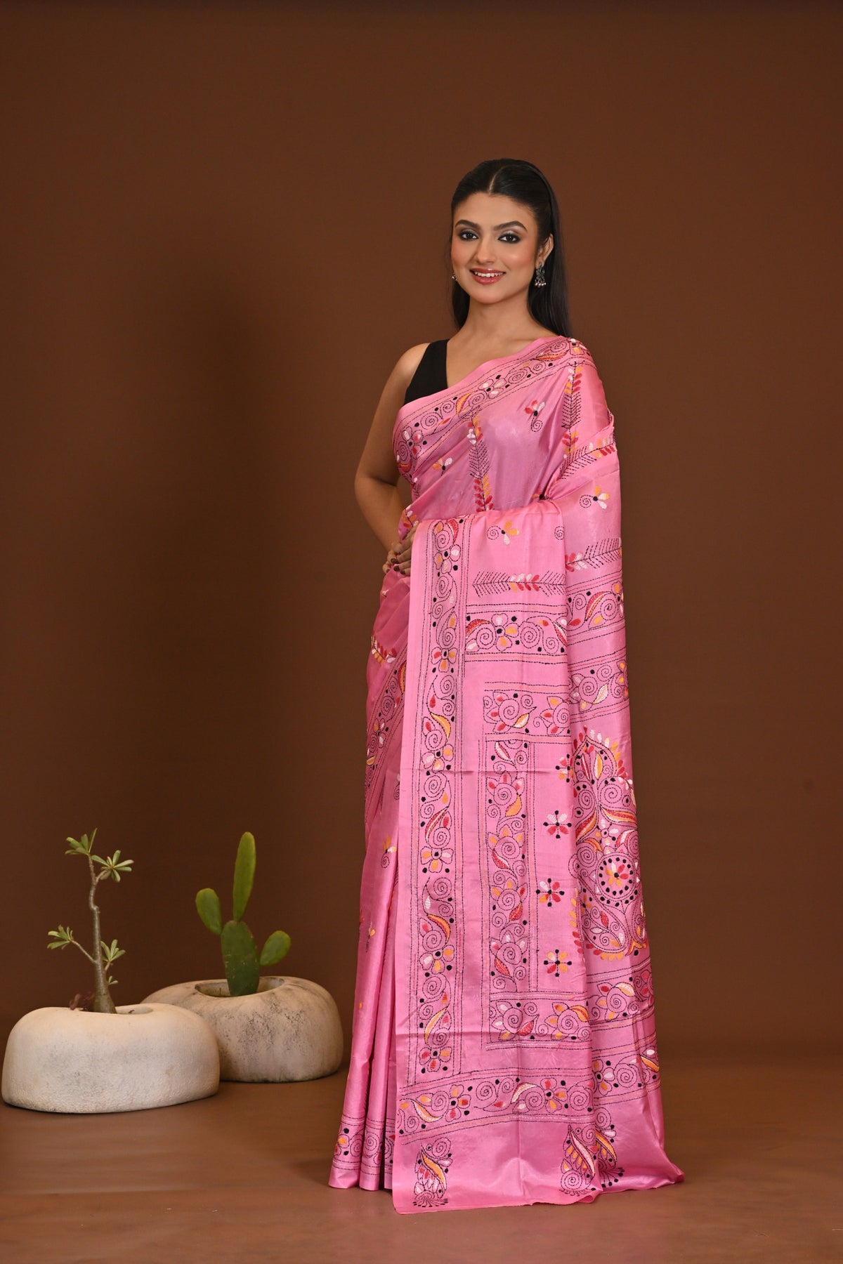 BLENDED SILK KANTHA SAREE