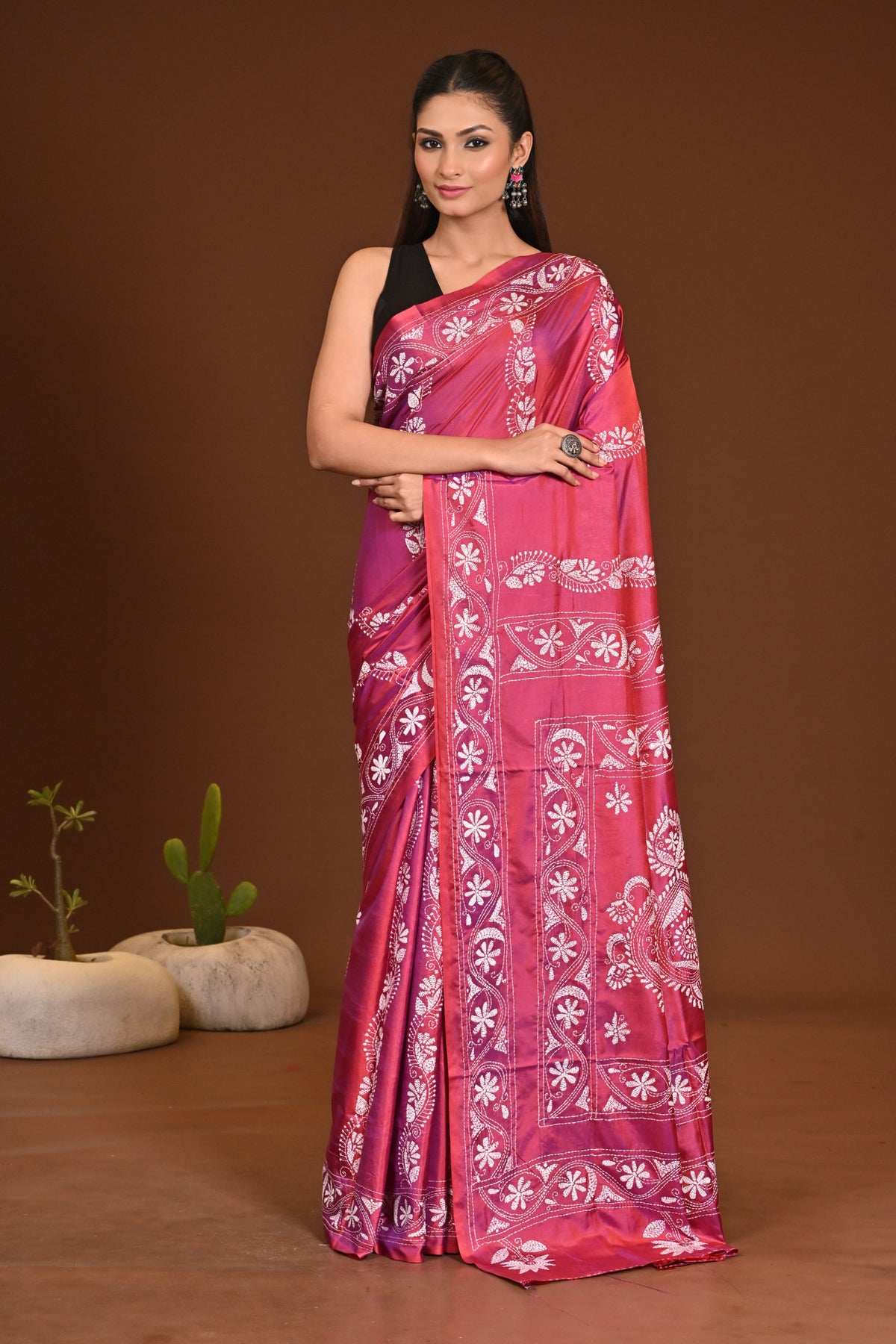 BLENDED SILK KANTHA SAREE