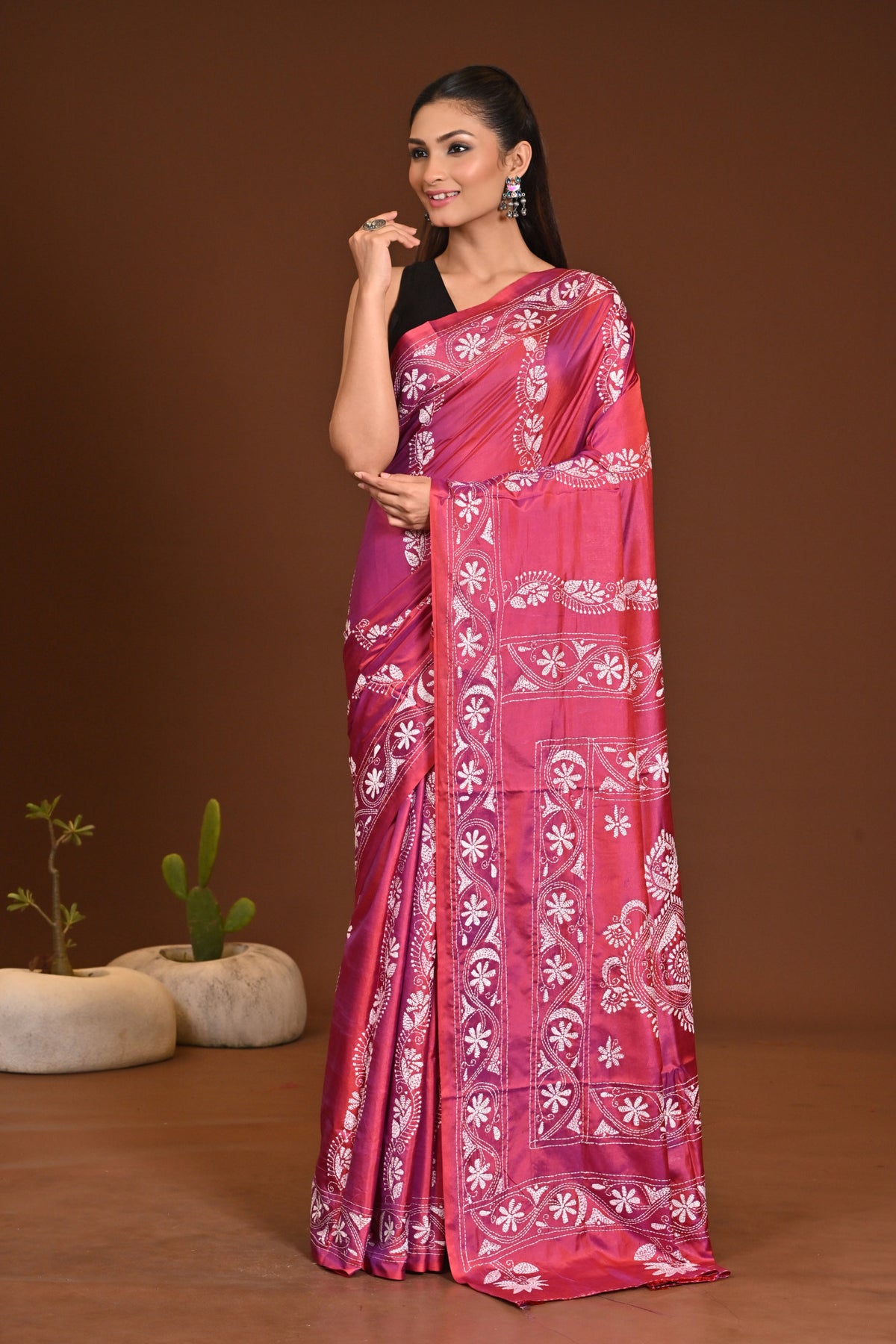 BLENDED SILK KANTHA SAREE