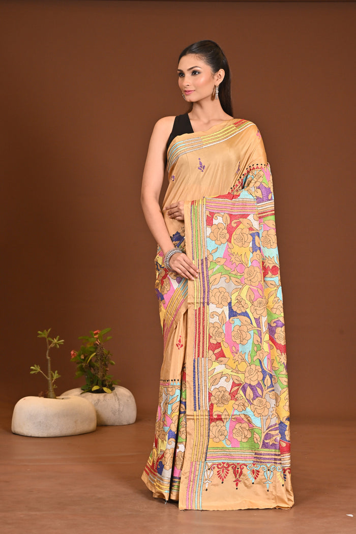 BLENDED SILK KANTHA SAREE