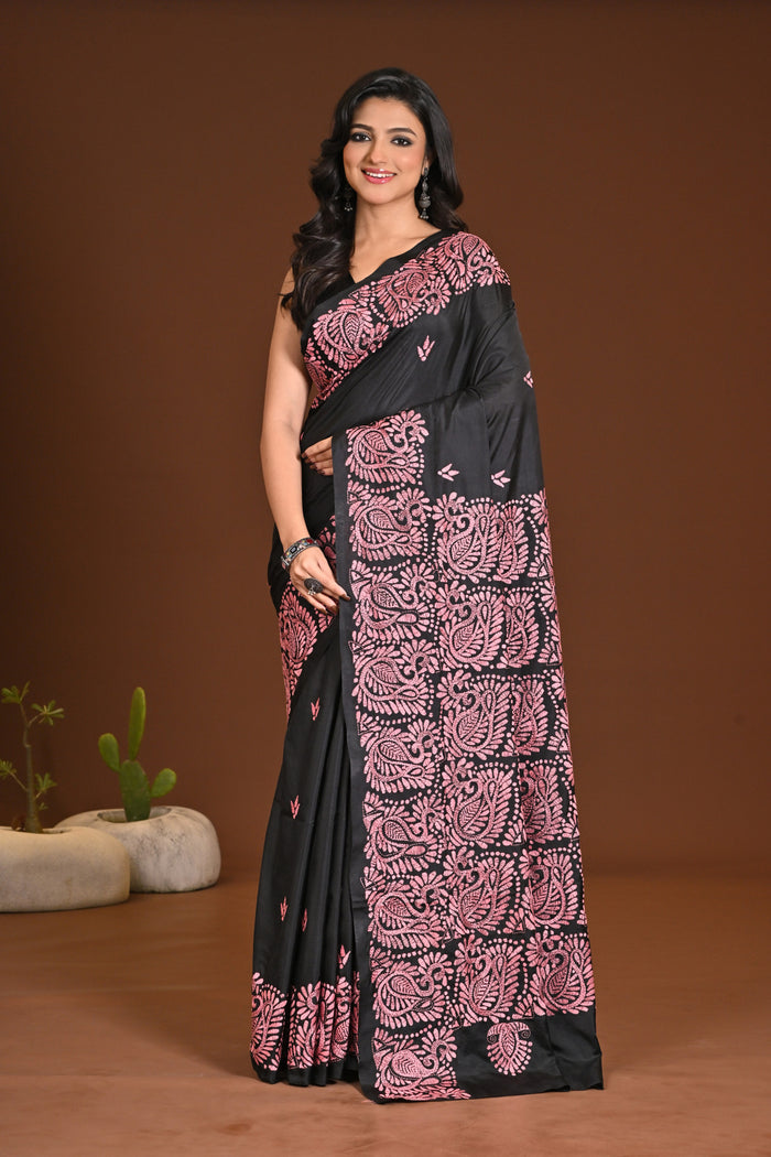 BLENDED SILK KANTHA SAREE