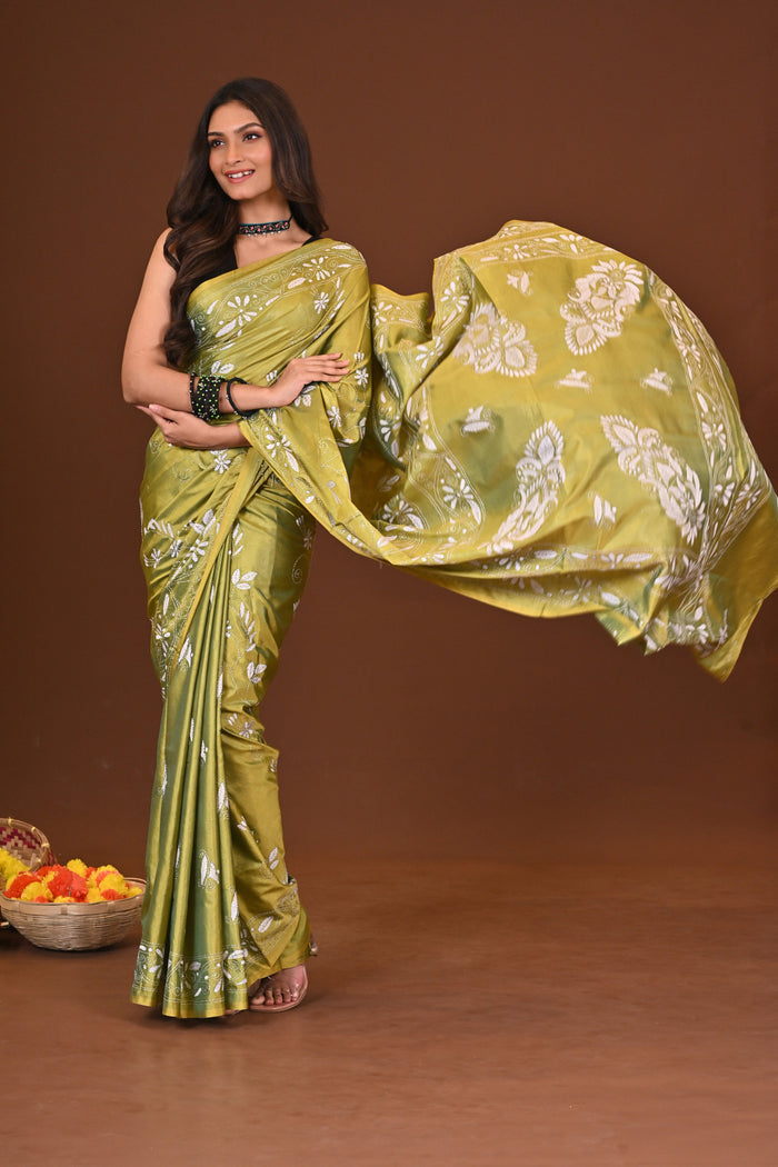BONOLOTA BLENDED SILK KANTHA SAREE
