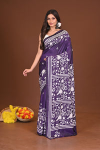 BRAHMABEENA BLENDED SILK KANTHA SAREE