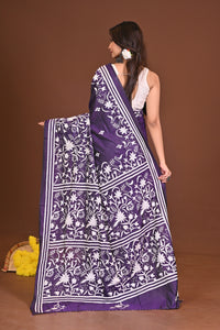 BRAHMABEENA BLENDED SILK KANTHA SAREE