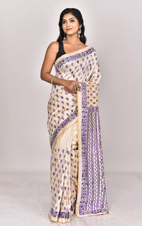 CHANDERI BLOCK FULKARI SAREE