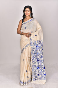 CHANDERI BLOCK FULKARI SAREE
