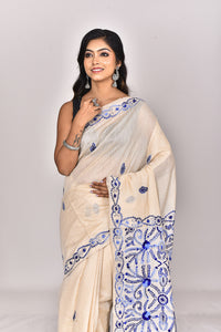 CHANDERI BLOCK FULKARI SAREE