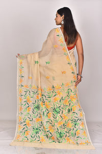 CHANDERI BLOCK FULKARI SAREE