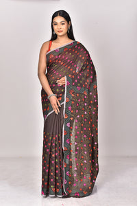 CHANDERI BLOCK FULKARI SAREE