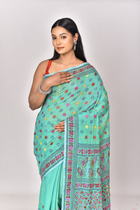 CHANDERI BLOCK FULKARI SAREE