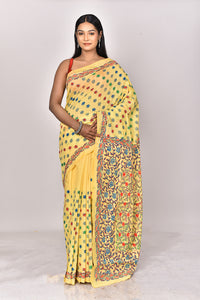 CHANDERI BLOCK FULKARI SAREE