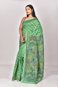 CHANDERI BLOCK FULKARI SAREE