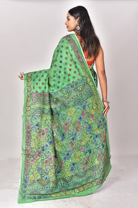 CHANDERI BLOCK FULKARI SAREE