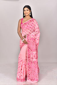 CHANDERI BLOCK FULKARI SAREE