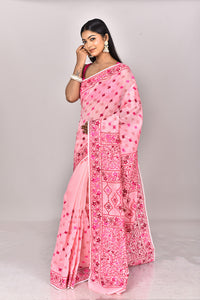 CHANDERI BLOCK FULKARI SAREE