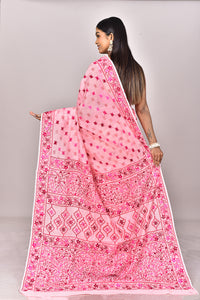 CHANDERI BLOCK FULKARI SAREE