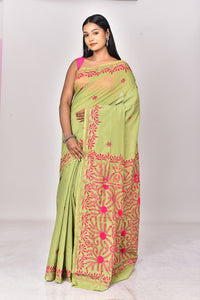 CHANDERI FULKARI COTTON SAREE