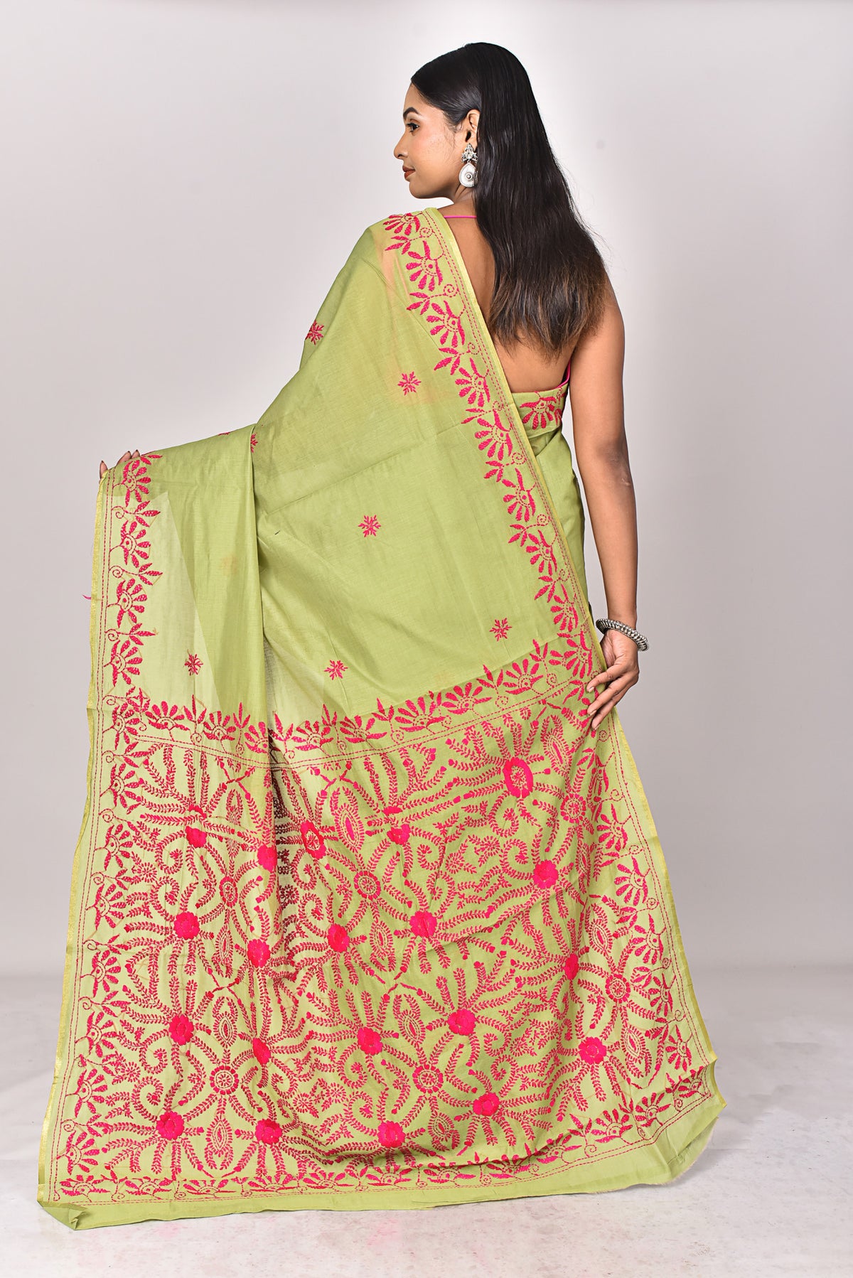 CHANDERI FULKARI COTTON SAREE