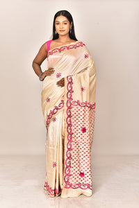 CHANDERI FULKARI COTTON SAREE