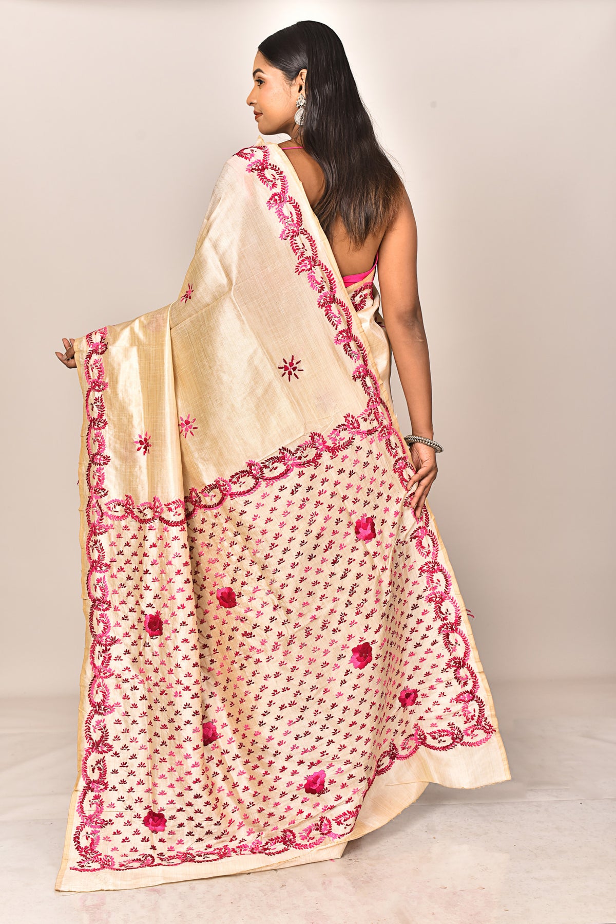 CHANDERI FULKARI COTTON SAREE