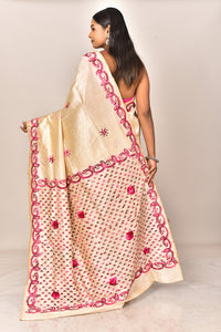 CHANDERI FULKARI COTTON SAREE