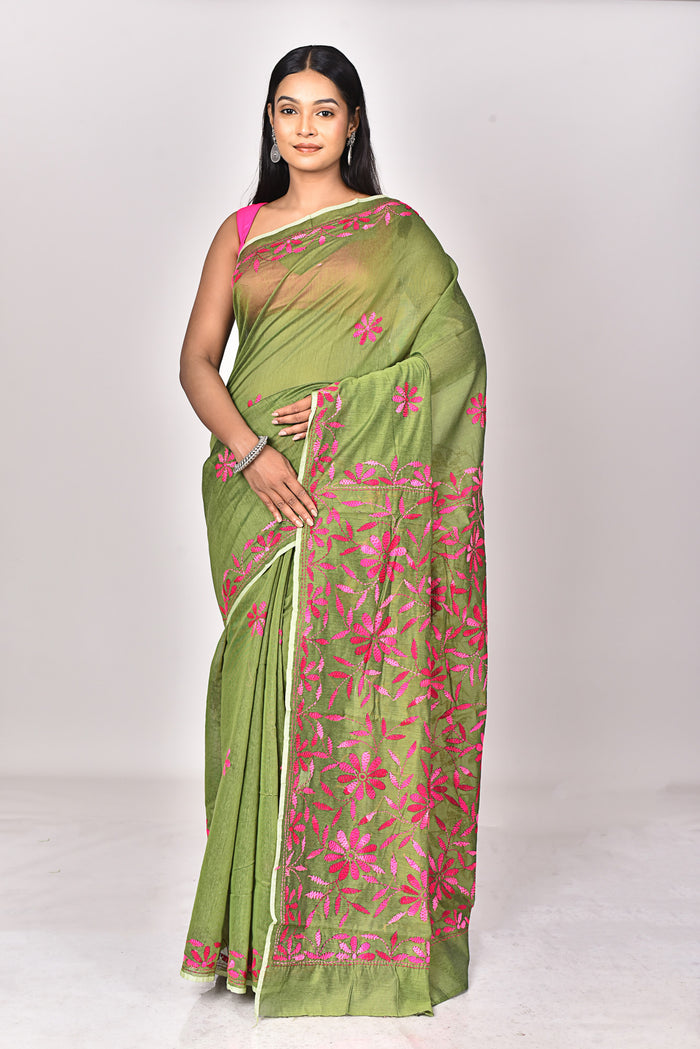 CHANDERI FULKARI SAREE
