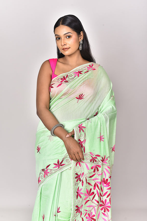 CHANDERI FULKARI SAREE