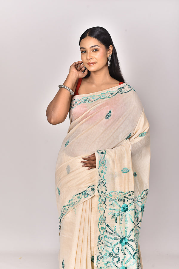 CHANDERI FULKARI SAREE