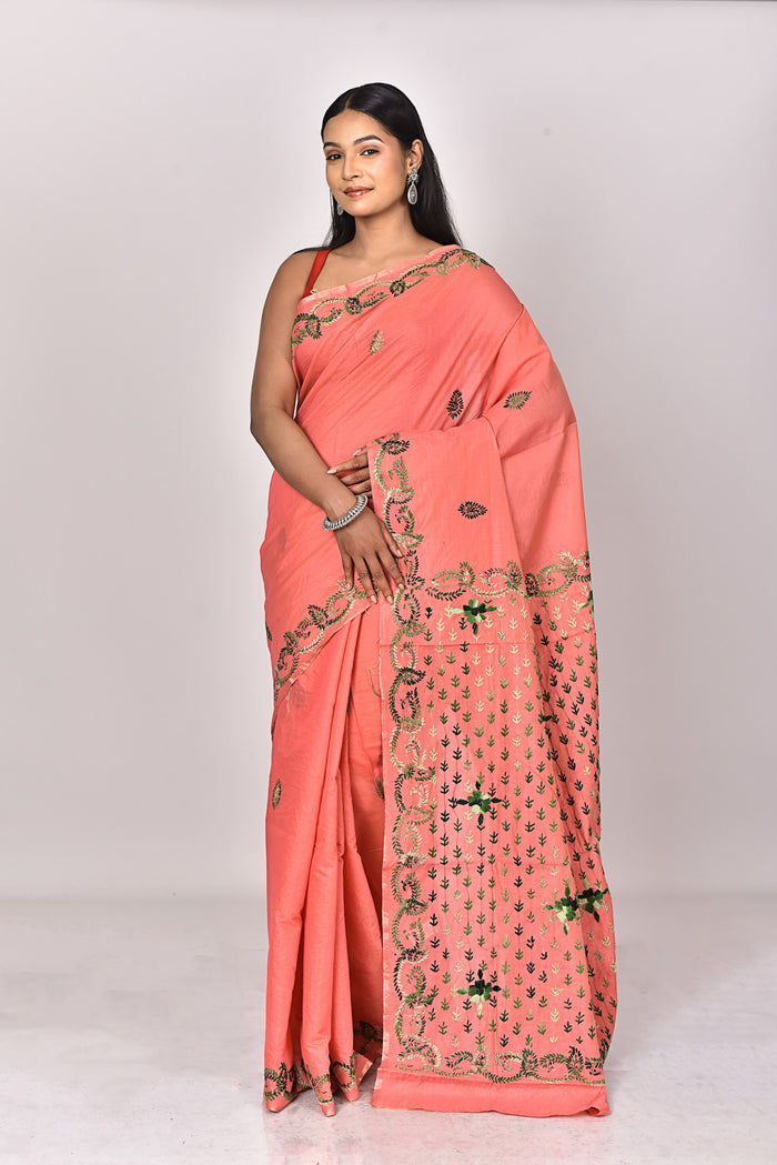 CHANDERI FULKARI SAREE