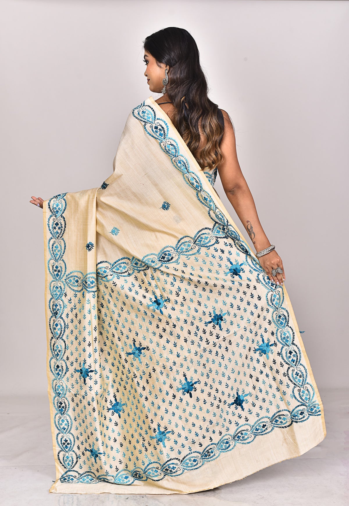 CHANDERI FULKARI SILK SAREE